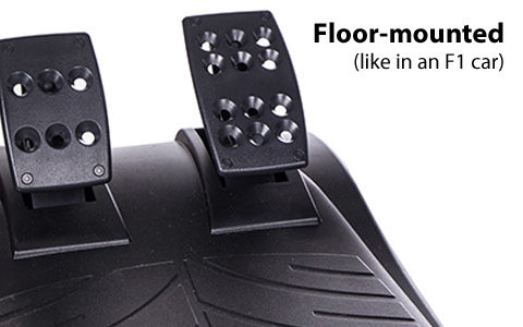 Floor-mounted (like in an F1 car) pedals