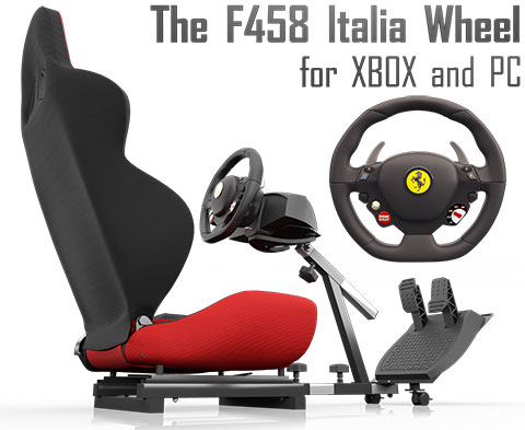 F458 Driving Wheel with a Game Racing Seat Bundle