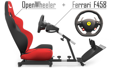 The OpenWheeler Seat with the Ferrari 458 Italia Wheel