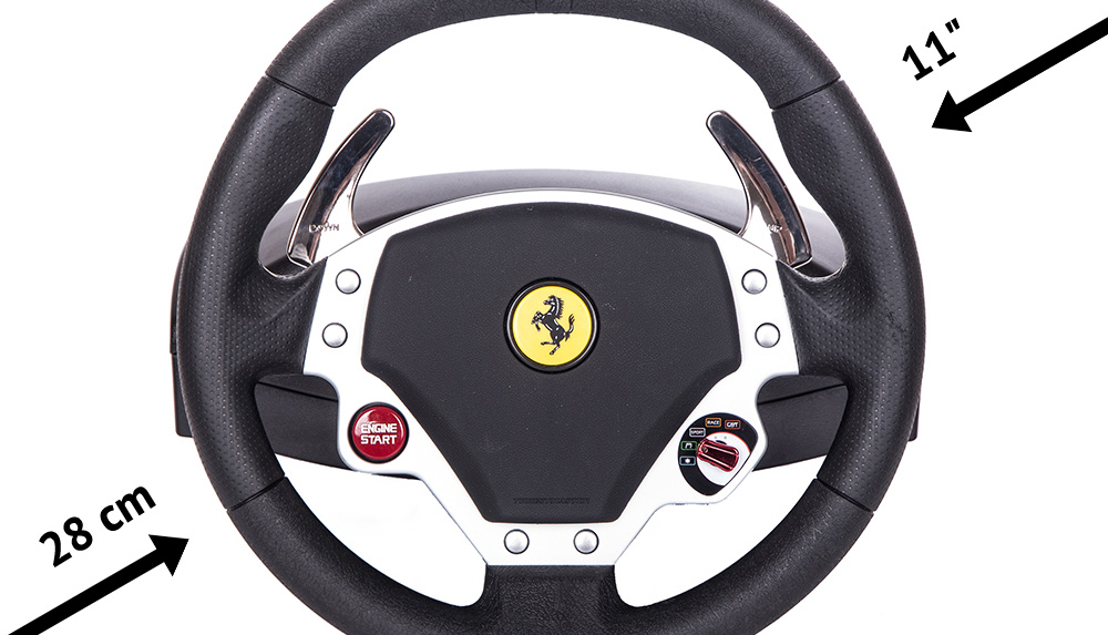 The 11-inch-wide Thrustmaster Ferrari F430 Force Feedback wheel