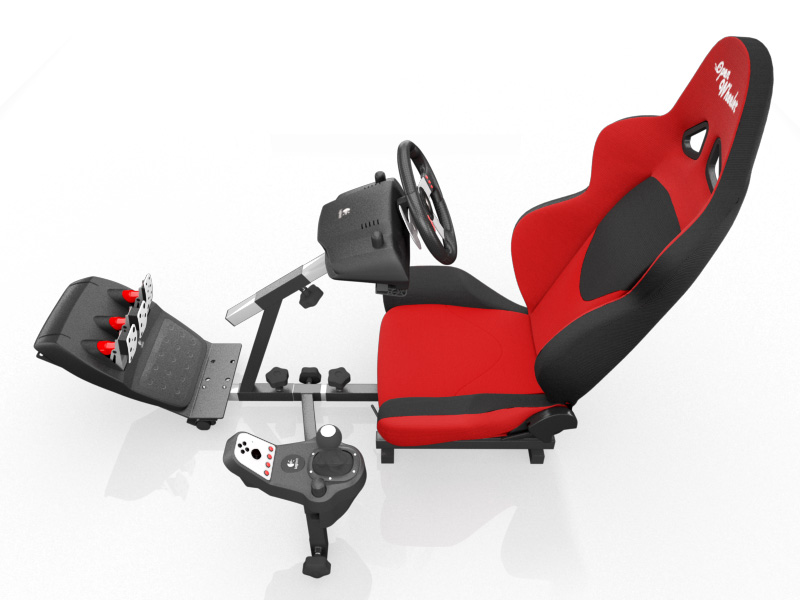 Driving Simulator set:  The Logitech G27 mounted on an OpenWheeler+ Gaming Seat