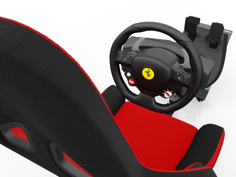 Racing Simulator set: The Ferrari 458 Italia mounted on an OpenWheeler Gaming Seat