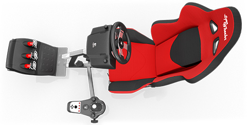 Racing Simulator set: The Logitech G27 mounted on an OpenWheeler+ Gaming Seat