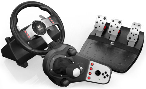 The Logitech G27 steering wheel