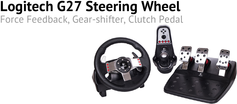 The Logitech G27 steering wheel (for PlayStation and PC)