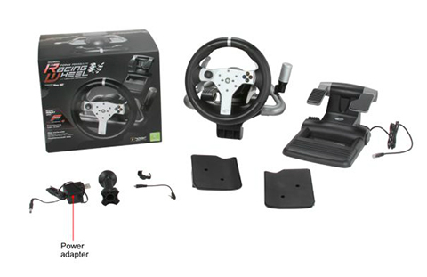 Revealing the Mad Catz Wireless Force Feedback Wheel for Xbox 360, layout and mounting.