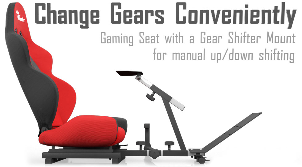Gaming Seat with a Gear Shifter Mount for manual up/down shifting