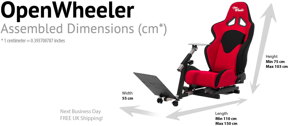 OpenWheeler real racing car seat assembled dimensions