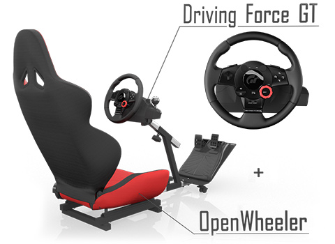 The OpenWheeler Seat with the Driving Force GT Wheel
