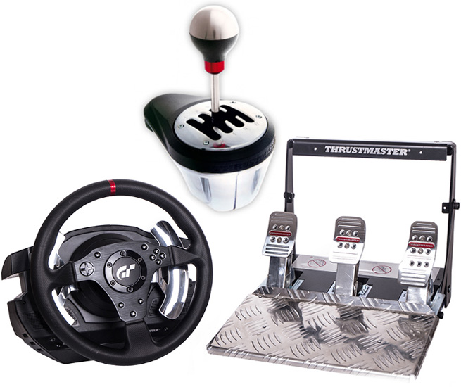 Bundle: the Thrustmaster T500 RS wheel together with the TH8 RS