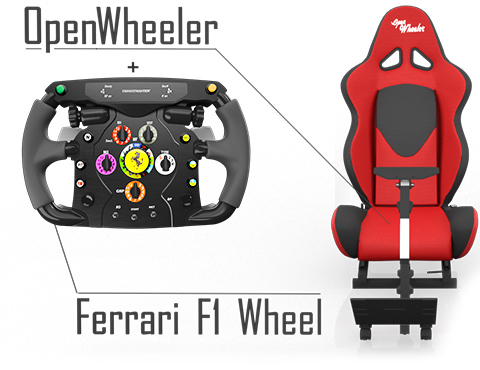 The OpenWheeler Seat with the Ferrari F1 Wheel (a T500 RS Add-On)