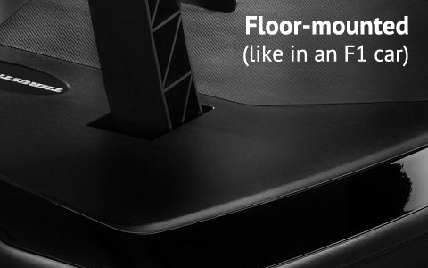 Floor-mounted (like in an F1 car)
