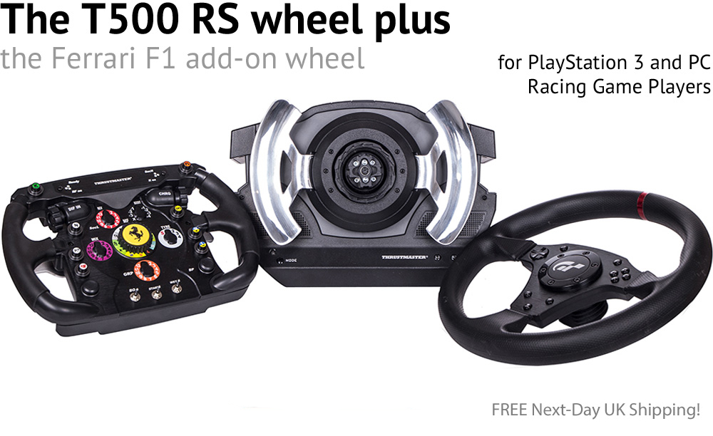The T500 RS wheel plus the Ferrari F1 add-on wheel